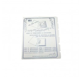 SEPARADOR JS CARTULINA BLANCO 6 DIVISIONES OFICIO (X1)